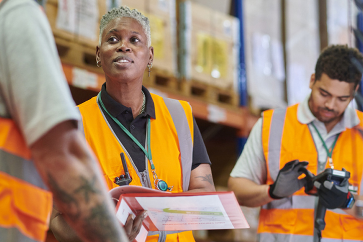 warehouse workers taking inventory