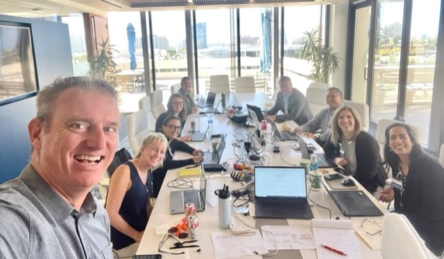 a selfie portrait at an officer's retreat